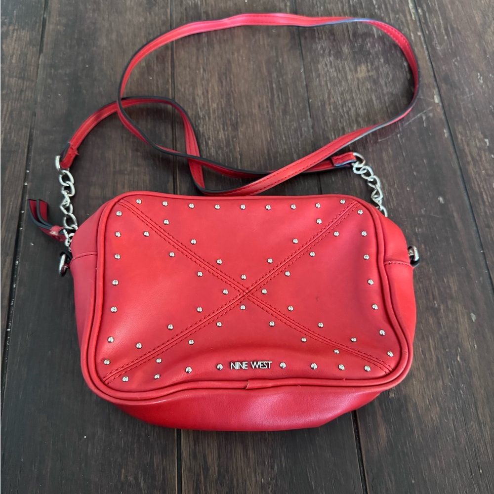 Nine West Red Stud-Accent Crossbody Bag